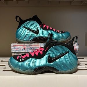 Nike Air Foamposite Pro South Beach Sz 10.5 Electric Blue 2011